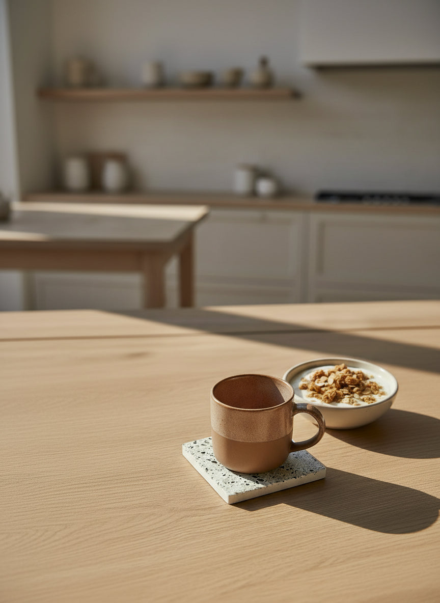 Mixed colored terrazzo, square coasters - Set of 4