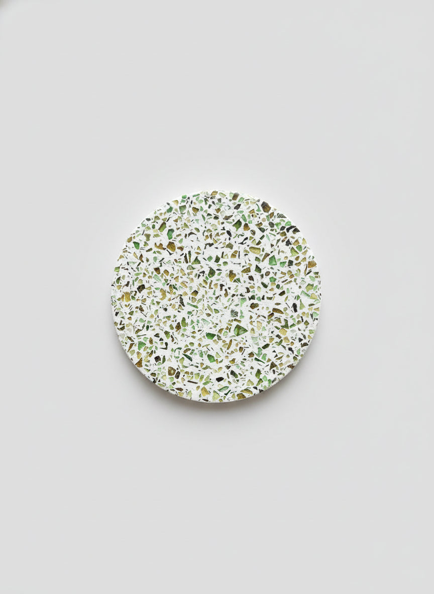 Green Terrazzo Style Coasters - Set of 4