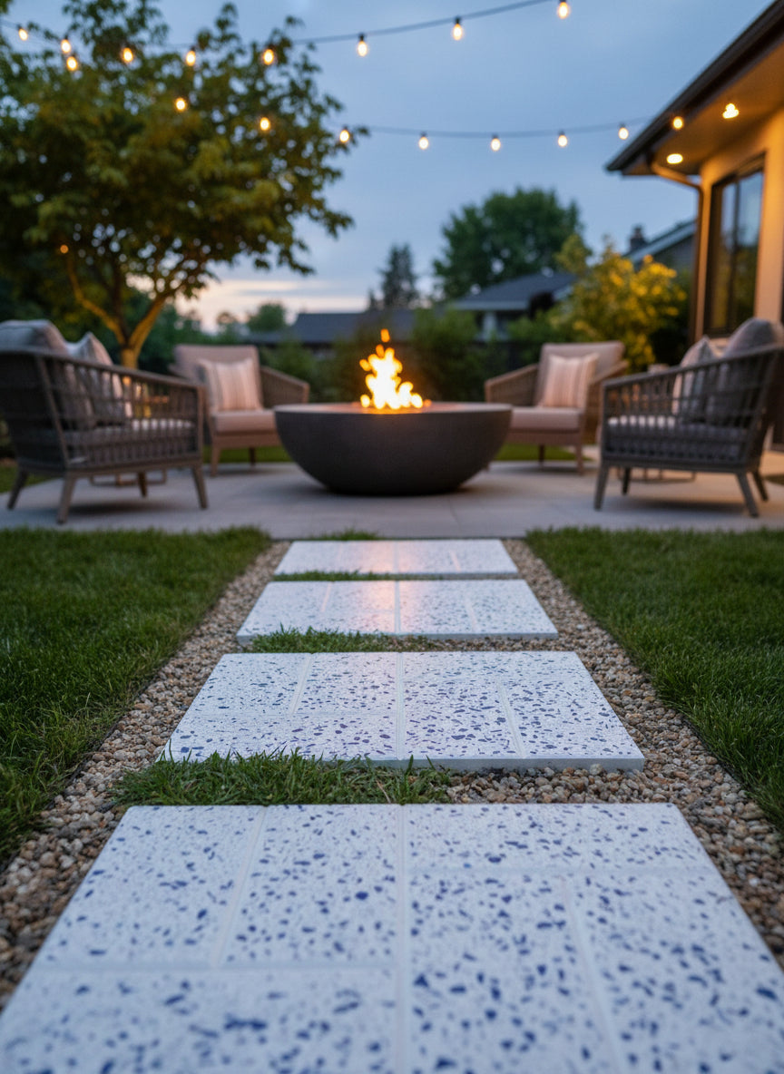 Square Paver - Blue Terrazzo