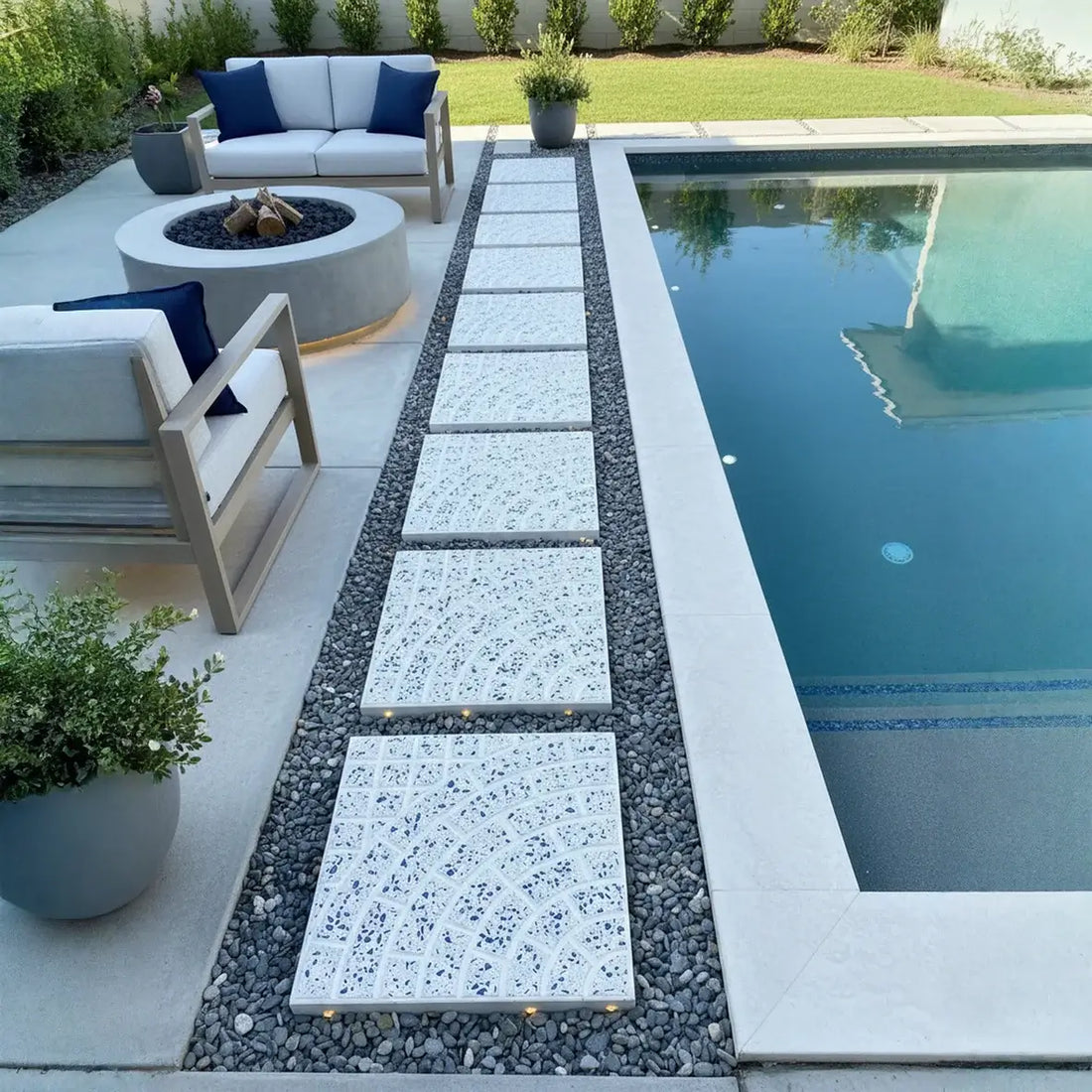 Square Paver - Blue Terrazzo